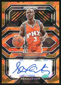 2020-21 Panini Prizm Penmanship Prizms Orange Ice #46 Stephon Marbury Auto