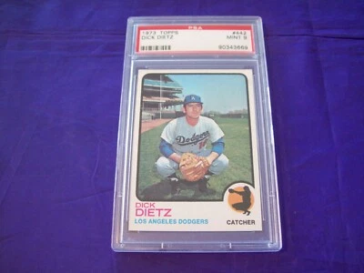 1973 TOPPS #442 DICK DIETZ (DODGERS) PSA 9 - Image 1 of 2
