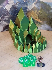 Green/Orange/Blue Crystal Shard Dice Tower for TTRPG/D&D 3D PRINTED 1SHOTHEROES - Bild 1 von 3
