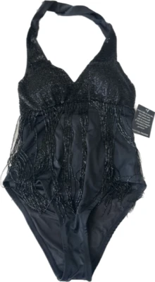 SEXY Boston Propio "Amita Naithani" GLAMOROSO Traje de Baño Halter con Flecos con Cuentas NUEVO Foto 1 de 4