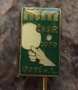 1979 Table Tennis Ping Pong Championships Usti nad Labem Souvenier Pin Badge - Picture 1 of 2