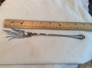   SL & GH Rogers Co  RARE Silverplate 1900 Puritan  PICCALILLI SERVING FORK 9” - Picture 1 of 5