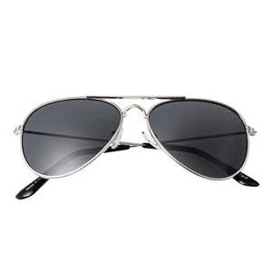 Childrens Silver with Black Lenses Polorised Pilot Sunglasses Polarized Kids - Picture 1 of 1