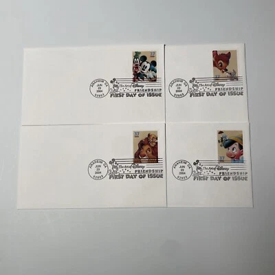 Disney: Friendship FDC Set of 4 Item #566763 First Day of Issue Stamps Mickey - Image 1 of 4