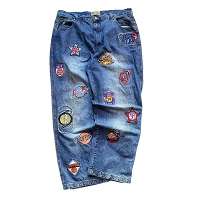 Pantalones de mezclilla vintage Y2K 2003 All Star Players Dtek New York Baloncesto NBA parche Foto 1 de 4