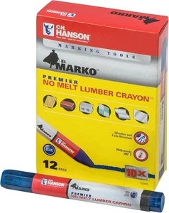 No-Melt Lumber Crayon, Premier Blue, Weather-Resist - CH Hanson El Marko 10383 - Picture 1 of 2