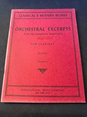 Orchestral Excerpts for Clarinet by McGinnis Vol. IV International Music Book - Image 1 of 4