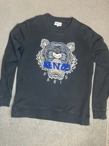 Kenzo Paris Sweater Adult Large Blue Embroidered Tiger Kenzo Brand - Picture 1 of 9