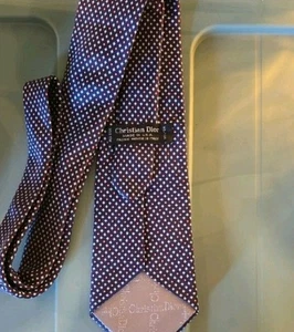Vintage Christian Dior Mens Tie 100% Silk Necktie Made In USA Woven In Italy - Picture 1 of 5