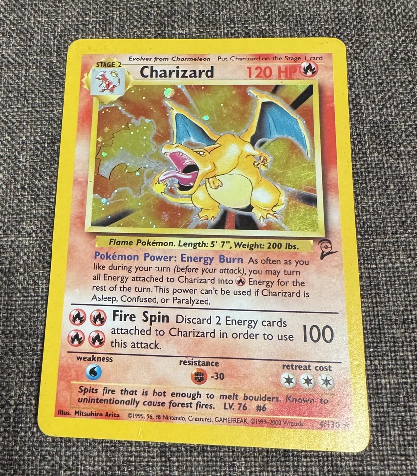 Charizard Pokémon TCG Base Set II #4 Holo Rare Card 4/130 - Image 1 of 4