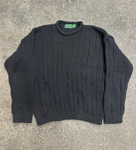 McKennas Mens Medium Pullover Sweater Jumper Black New Wool Ribbed Knit England - Picture 1 of 7