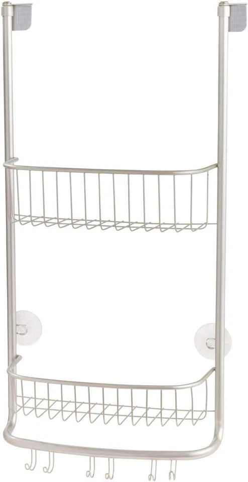 Carrito de ducha iDesign Forma baño sobre la puerta con cestas de almacenamiento satinado  Foto 1 de 4