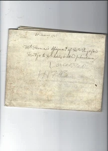 1743  VELLUM INDENTURE BARKLY LEICESTER HOPKIN & THOMAS THOMAS POUGHFOR  STAMPS - Picture 1 of 3