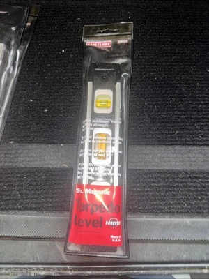 Sears Craftsman EE. UU. Nos 9” nivel de torpedo magnético con estuche 39829 negro Foto 1 de 4