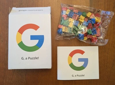 G, a Puzzle! Google Promotional Building Blocks Official License Toy New in Pkg - Image 1 of 4