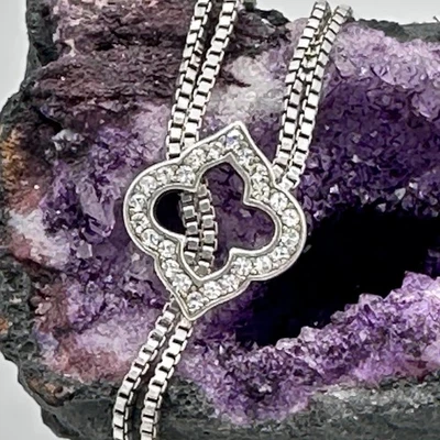 Brighton Toledo Falls Necklace Silver Swarovski Crystal Y-Drop Lariat 18” Ex - Image 1 of 4