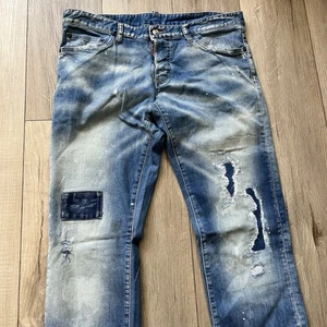 Dsquared2 Jeans Herren 52 Blau Distressed Farbspritzer Tapered Fit Made Italy 34 - Bild 1 von 13