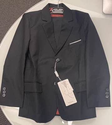 Conjunto Blazer y Pantalones Esmoquin Boda Calce Ajustado YuanLu Niños, Negro Talla 7 Foto 1 de 2