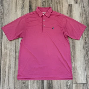 Camisa Polo de Golf Donald Ross Rojo/Rosa Oscuro Rendimiento Rayas Talla Mediana/M Usada en Excelente Condición - Imagen 1 de 7