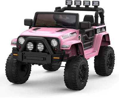 Coche Eléctrico Niños 12V 4.5AH, 2 Plazas Paseo en Camión con Control Remoto Rosa Foto 1 de 4