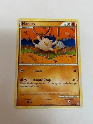 Mankey 53/95 Pokemon HG & SS Unleashed Common Non Holo NM/MINT 2010 box-S2 - Image 1 of 2