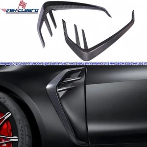 Prepreg Dry Carbon Fiber Side Fender Trims Vent Fenders For BMW G80 M3 G82 M4 - Picture 1 of 13