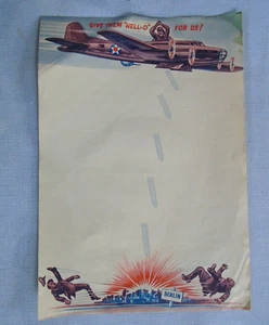 WWII letterhead "Give Them Hell-O For Us" with B-17 drawing - Picture 1 of 4