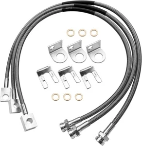 Front and Rear Brake Lines Extended Stainless Fit for Jeep Cherokee XJ Wrangler - Picture 1 of 6