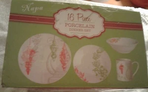 16 PIECE PORCELAIN SET DINNER SET NEW IN BOX - Picture 1 of 9