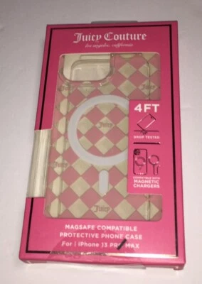 JUICY COUTURE iPhone FUNDA 13 PRO MAX ROSA Y TRANSPARENTE Compatible con MagSafe NUEVO EN CAJA Foto 1 de 3