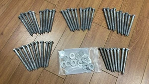 Lot Of 47 Pcs Hot Dip Galvanized Steel 3/8" 4.25" & 3.5" External Hex Lag Screws - Picture 1 of 10