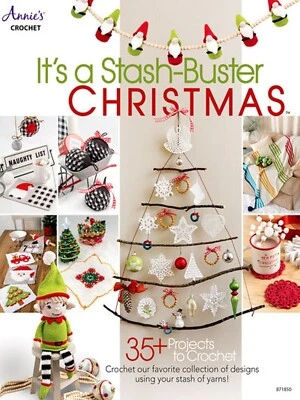 Crochet Pattern Book It's A STASH BUSTER CHRISTMAS ~ Ornaments, Garland, Afghans - Image 1 of 4