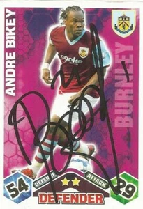 ANDRE BIKEY SIGNED BURNLEY 2009/2010 MATCH ATTAX TRADING CARD+COA - Picture 1 of 1