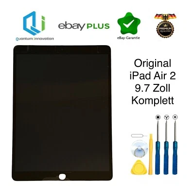 iPad Air 2 Display 9.7 Pollici A1566 A1567 Schermo + Touch Screen Vetro Nero Nuovo - Immagine 1 di 3