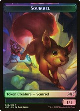 MTG FOIL {Squirrel Token} // {Storm Crow Token}  – Unfinity Card # T08T05