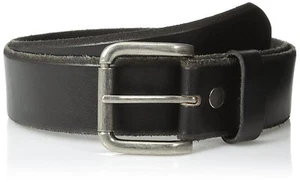 Bill Adler Herren rau abgenutzter Rand Freizeit Leder Gürtel schwarz Größe 40" - Bild 1 von 1