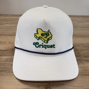 Criquet Masters Hat Cap Snapback Texas Logo Emblem Golf Rope White Adj - Picture 1 of 9