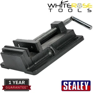 Sealey Drill Vice Standard 100mm Jaw Cast Construction Threaded Handle Workshop - Picture 1 of 2