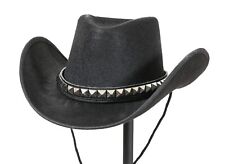 Studded Cowboy Hat Leather Band Slash Rock Punk Goth Steampunk Costume Cosplay
