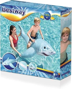 Best Way Realistic Shark Pool Float - Inflatable Ride On - Brand New - Picture 1 of 2