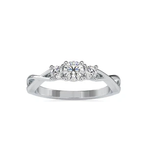 Three Stone Diamond Infinity Twisted Ring with 0.55 CTW Natural Diamonds - Picture 1 of 18