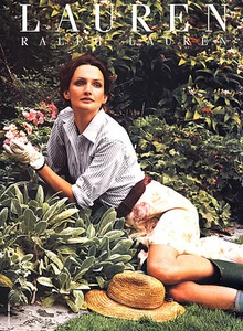 1999 Ralph Lauren Saffron Aldridge in garden MAGAZINE AD - Picture 1 of 1