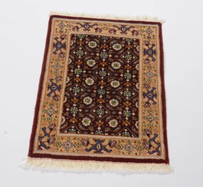 Perserteppich Handgeknüpft Moud Fußmatte 60x40 cm Lagerverkauf Poshti Rot Neu - Bild 1 von 4