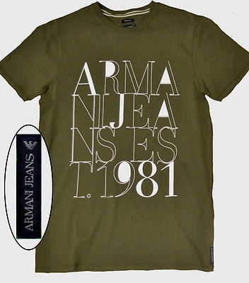 NWT Armani Jeans Graphic Tee Crew Neck Logo Slim Fit T-Shirt  - Image 1 of 4