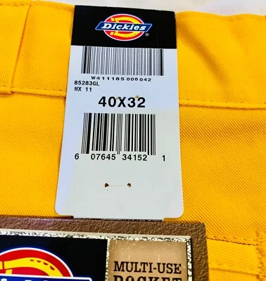 Vintage Y2K Dickies Double Knee Cell Phone Work Pant Gold Yellow 85283 NWT 32-48 - Image 1 of 4