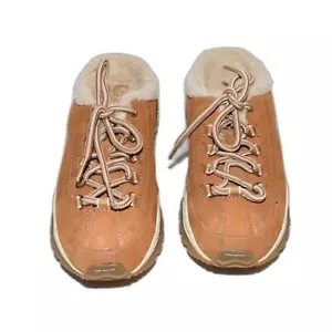 SKECHERS SPORT 9 Y2K Jammer Pantoletten hellbraun Slipper LEDER OBERMATERIAL gefüttert kuschelig Gr. 9. - Bild 1 von 15
