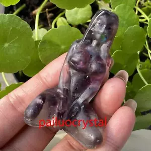 2.3" Amatista Mujeres Cuarzo Desnudo Cristal Calavera Tallada Diosa Estatuillas Gema 1 pieza - Imagen 1 de 10