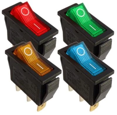 MARKENLOS Beleuchteter Wippschalter, Wippenschalter 12V EIN Schalter KFZ 4 Farben #MK111x