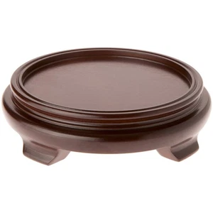 Plymor Walnut Round Wood Veneer Footed Display Base, 7.5" W x 7.5" D x 2" H - Picture 1 of 1
