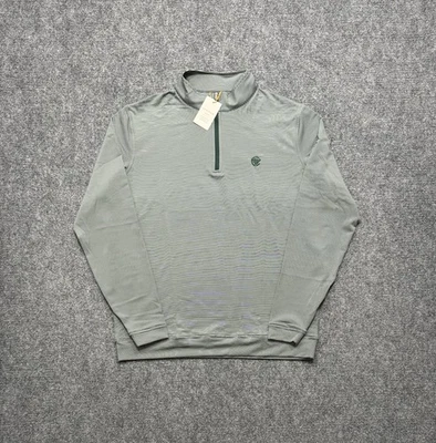 Peter Millar Pullover Mens Large Green Crown Sport Quarter Sweater Zip  Adult - Image 1 of 4